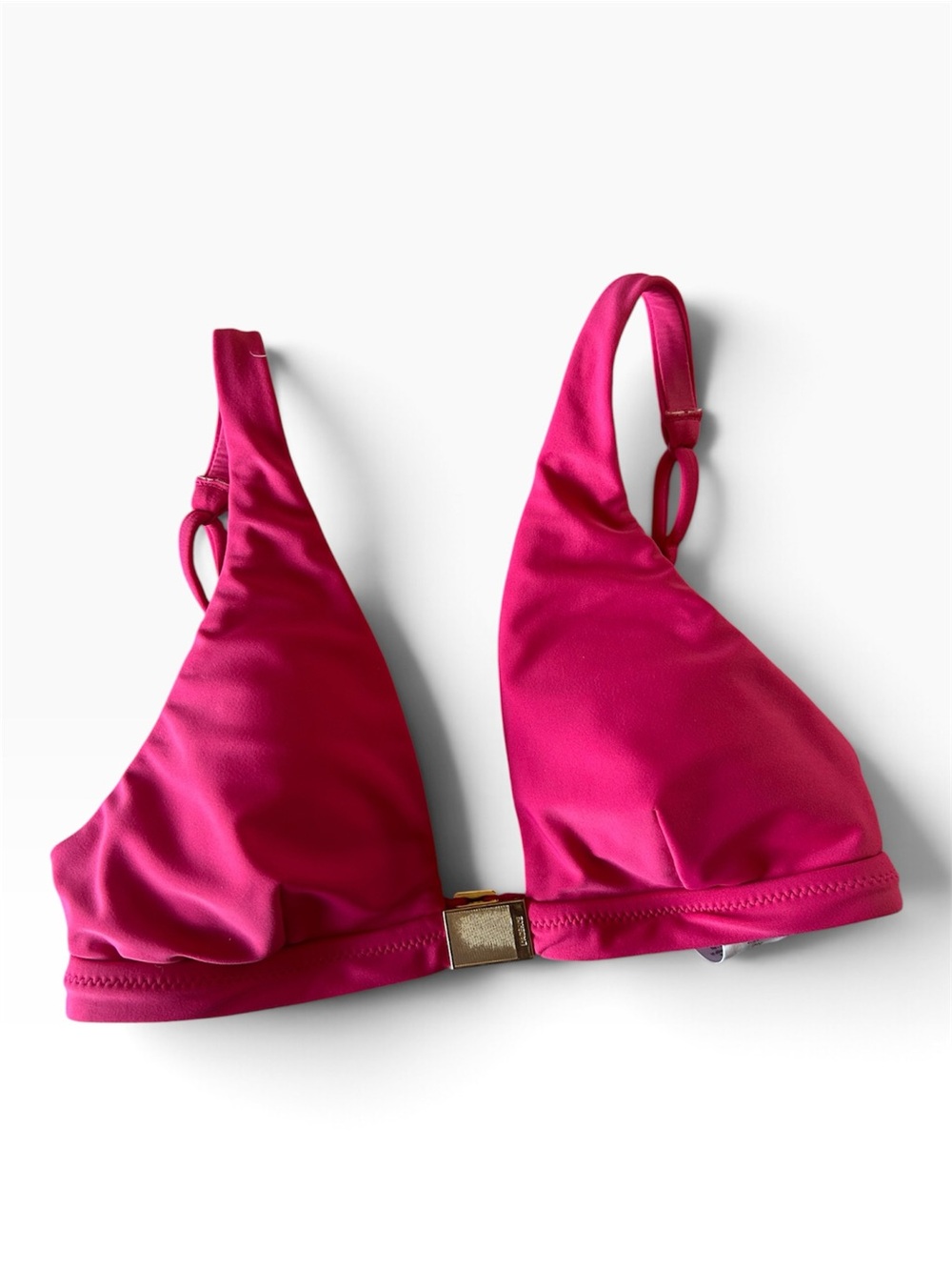 L'AGENCE Lexie Solid Over The Shoulder Bikini Top in the color Berry; NWT
